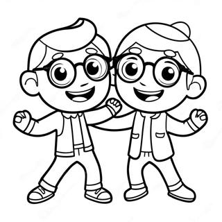 Blippi En Meekah Dans Inkleurblad 105591-43161