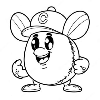 Grappige Baseball Maskot Inkleurblad 10607-431