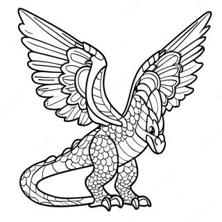 Elegante Vlerke Van Vuur Reenvleuel Inkleurblad 106287-43703