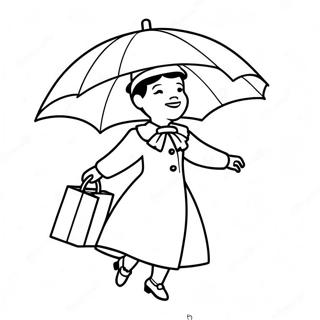 Mary Poppins Vlieg Met Sambreel Inkleurblad 106490-43850