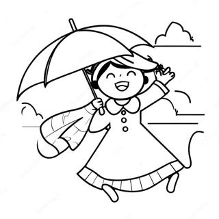 Mary Poppins Vlieg Met Sambreel Inkleurblad 106490-43851