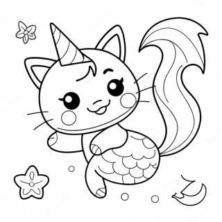 Schattige Eenhoorn Kat Meermin Inkleurblad 106746-44053