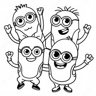 Vrolike Minions Dans Inkleurblad 106900 44178