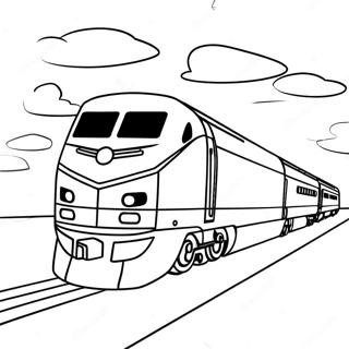Amtrak Trein By Sonsondergang Inkleurblad 106926 44200