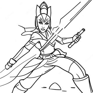 Ahsoka Tano In Geveg Inkleurblad 107255-44453