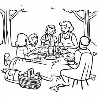 1950s Gesinspiekniek Inkleurblad 107309 44506