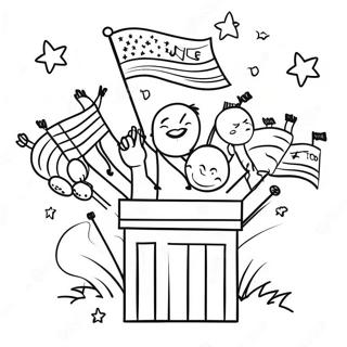 Vrolike Verkiesingsdag Viering Inkleurblad 107950-45006