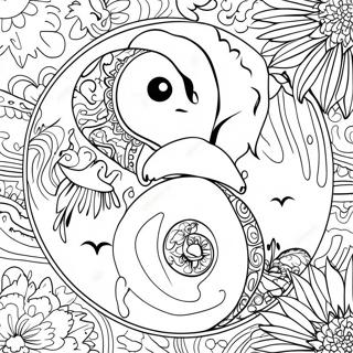 Yin Yang Met Diere Inkleurblad 108364 45326