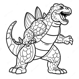 Fierce Godzilla In Aksie Inkleurblad 109468-46240