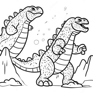 Epiese Godzilla Geveg Toneel Inkleurblad 109470-46245
