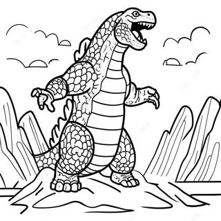 Epiese Godzilla Geveg Toneel Inkleurblad 109470-46246