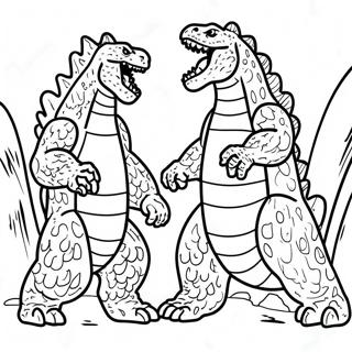Epiese Godzilla Geveg Toneel Inkleurblad 109470-46247