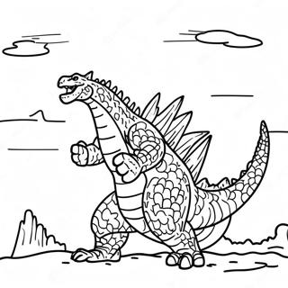 Epiese Godzilla Geveg Toneel Inkleurblad 109470-46248
