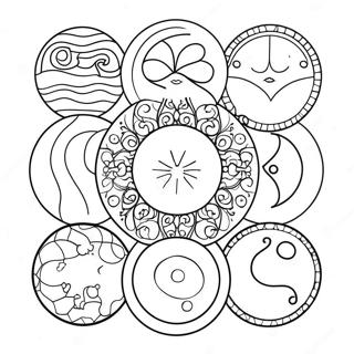 Artistieke Maan Fases Inkleurblad 109497-46270