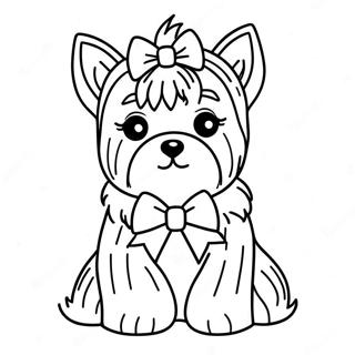 Schattige Yorkie Met N Strik Inkleurblad 109802 46505