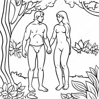 Adam En Eva In Die Tuin Inkleurblad 109878 46561