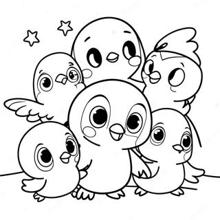 Gelukkige Piplup Speel Met Vriende Inkleurblad 109930-46603