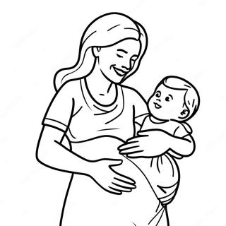 Gelukkige Swanger Ma Wat Baba Bult Hou Inkleurblad 109981-46638