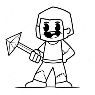 Herobrine Wat N Diamant Pickaxe Hou Inkleurblad 110319-46908