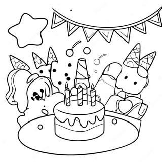 Blije Gelukkige 5de Verjaardag Partytoneel Inkleurblad 110754-47245