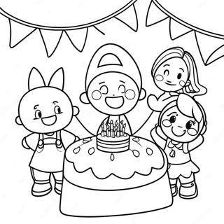 Blije Gelukkige 5de Verjaardag Partytoneel Inkleurblad 110754-47246