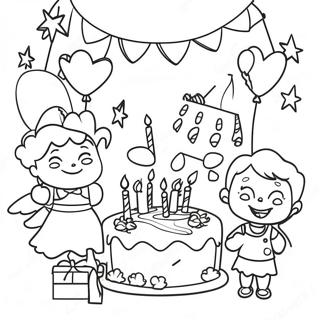 Blije Gelukkige 5de Verjaardag Partytoneel Inkleurblad 110754-47247