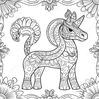 Levendige Alebrijes Patrone Inkleurblad Inkleurbladsye