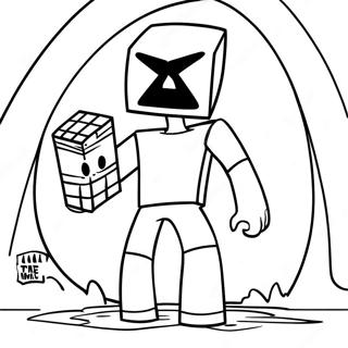 Enderman Wat N Blok Hou Inkleurblad 111270-47667