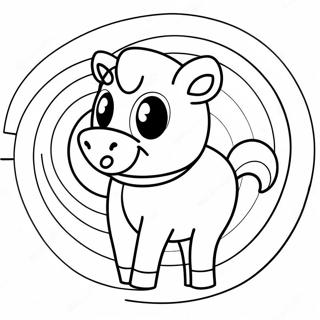 Koue Target Bullseye Maskot Inkleurblad 111397-47761