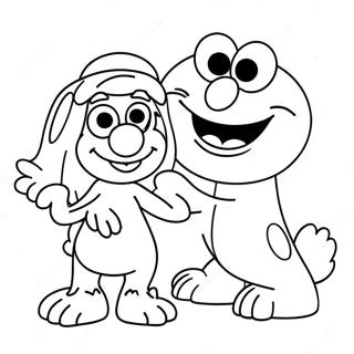 Elmo En Abby Inkleurblad 111525-47857