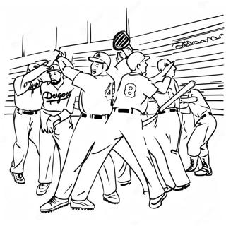 Dodgers Spelers In Aksie Inkleurblad 112168-48366