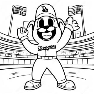 Dodgers Maskot Dans Inkleurblad 112169-48369