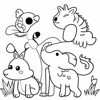 Speelse Folk Kunst Diere Inkleurblad 112195-48396