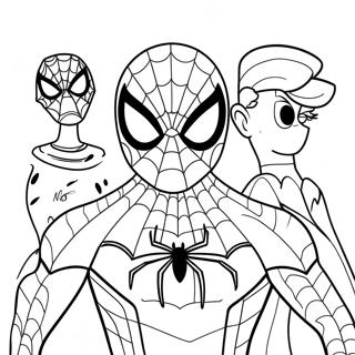 Spiderman Met Vriende Inkleurblad 112447-48591