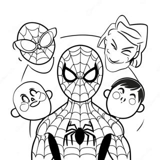 Spiderman Met Vriende Inkleurblad 112447-48592