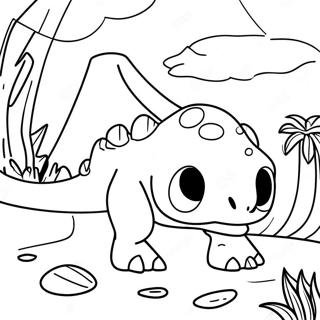 Opwindende Kamp Cretaceous Inkleurblad 112576-48692