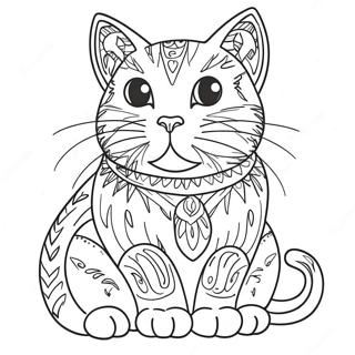 Schattige Kat Wat Sit Inkleurblad 112678-48773