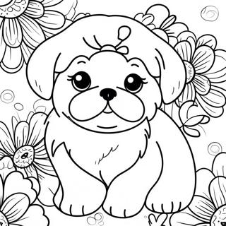 Schattige Shih Tzu Hondjie Inkleurblad 112701-48782