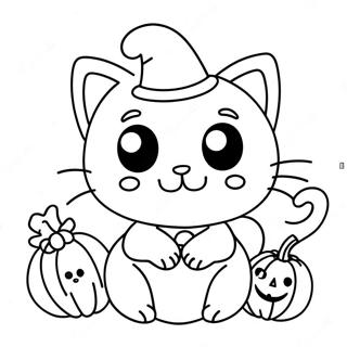 Halloween Kittie Inkleurblad 112726-48797