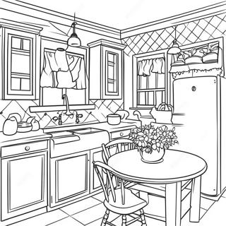 Gemoedelike Plaashuis Kombuis Inkleurblad 113066 49189