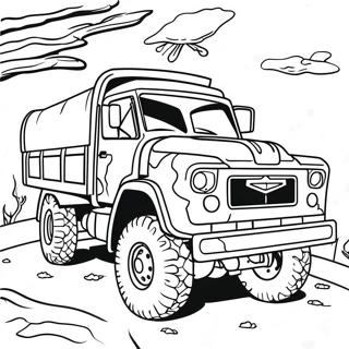 Kamouflage Leer Truck Inkleurblad 113347-49407