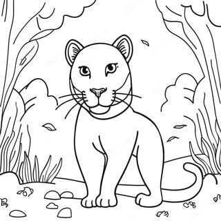 Puma Met Levendige Agtergrond Inkleurblad 113657-49654