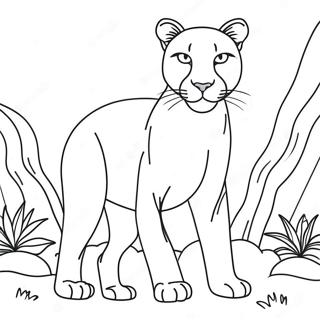Puma Met Levendige Agtergrond Inkleurblad 113657-49656
