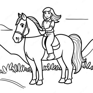 Avontuurlike Meisie Op N Perd Inkleurblad 113758 49727
