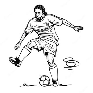 Ronaldinho Dribbel N Sokkerbal Inkleurblad 113887-49824