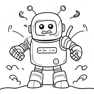 Woedende Robot In Geveg Inkleurblad 11428-2588