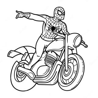 Spiderman Motorfiets Inkleurbladsye