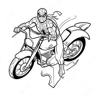 Spiderman Op N Vinige Motorfiets Inkleurblad 114374-50202