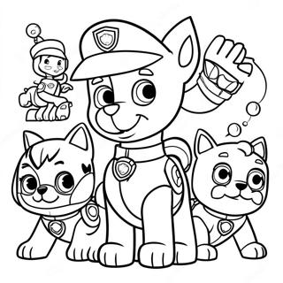 Ryder Met Sy Paw Patrol Vriende Inkleurblad 114632-50402