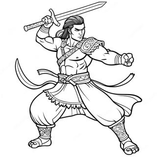 Akaza In Gevegshouding Inkleurblad 114684-50444